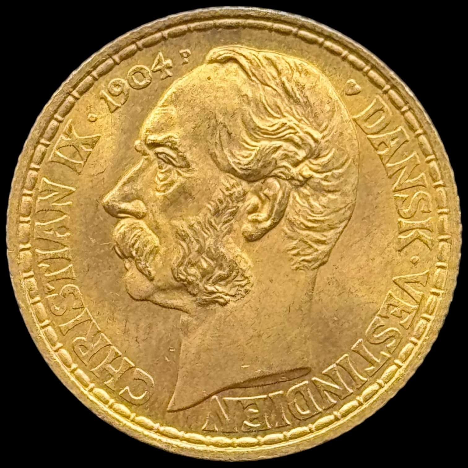 Dansk Vestindien, 4 daler / 20 Francs 1904, Chr.IX, Sieg 31, Hede 30, KM 72, Kva. 0-01 - Image 2