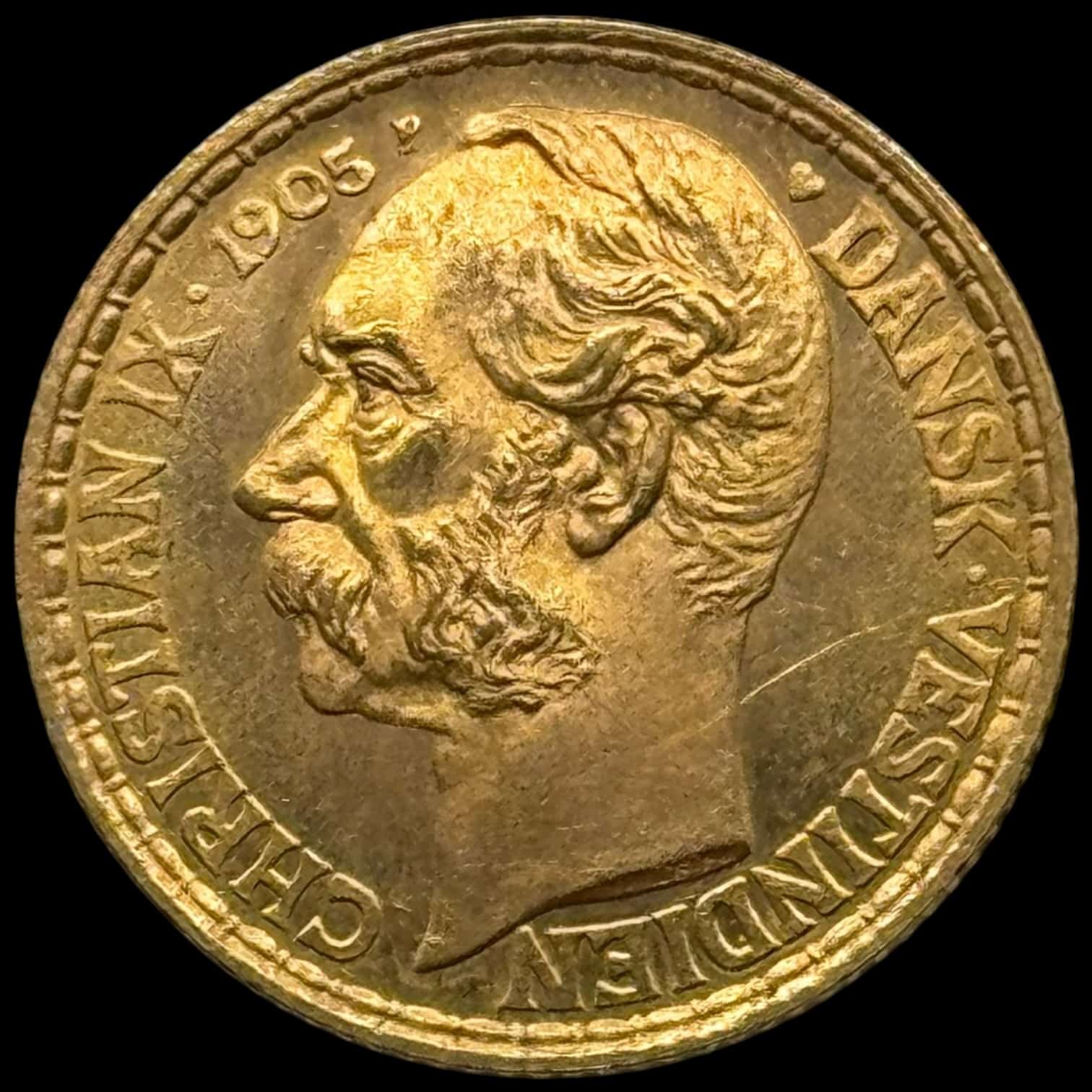 Dansk Vestindien, 4 daler / 20 Francs 1905, Chr.IX, Sieg 31, Hede 30, KM 72, Kva. 0-01 "Medlajeprægskarakter" - Image 5