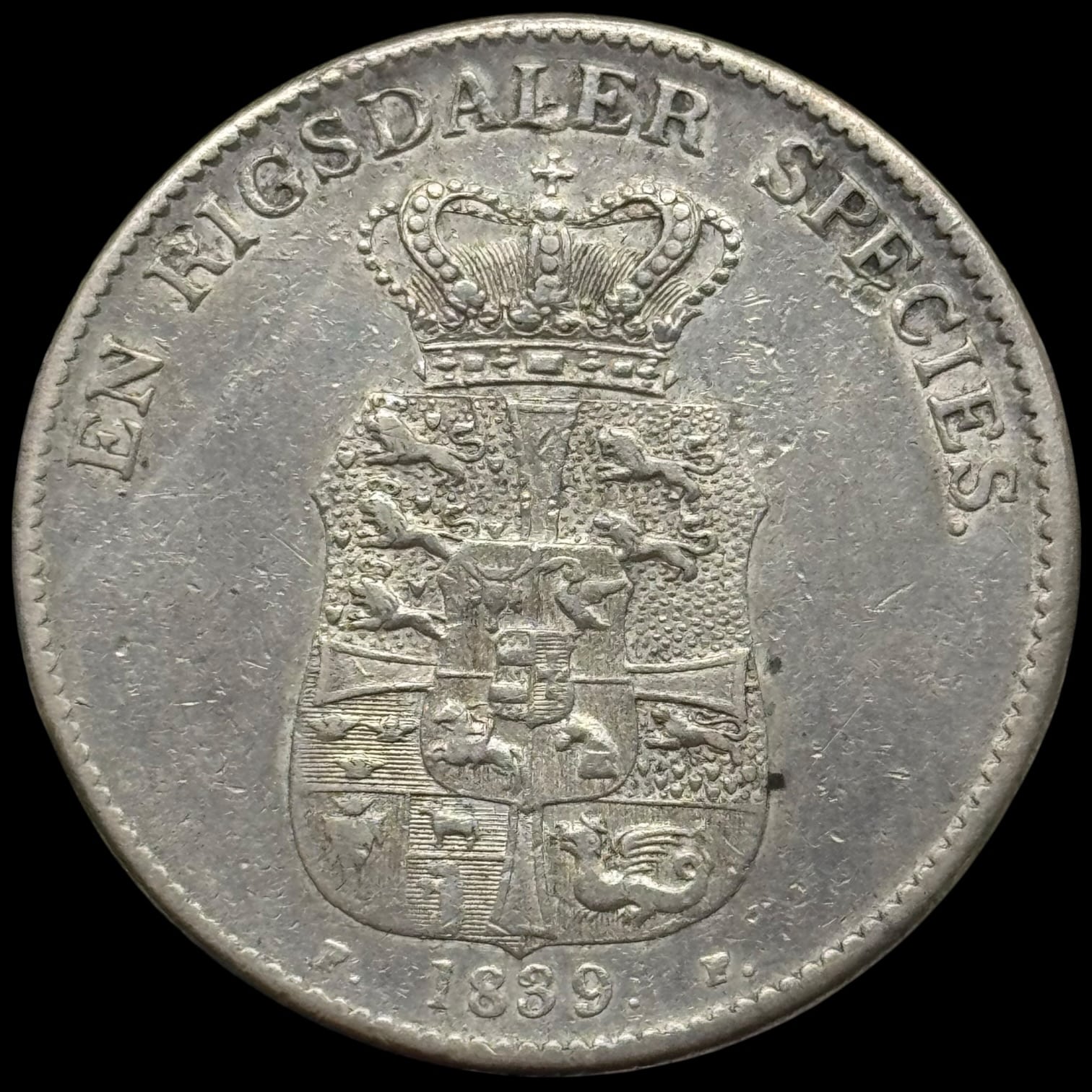 1839 FF, 1 speciedaler, Fre.VI, Sieg 30.4, Hede 26D, Kva. 1+