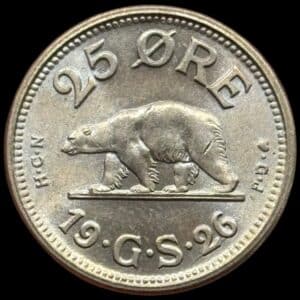 Grønland, 25 øre 1926, Sieg 1.3, Hede 3, Kva. 0