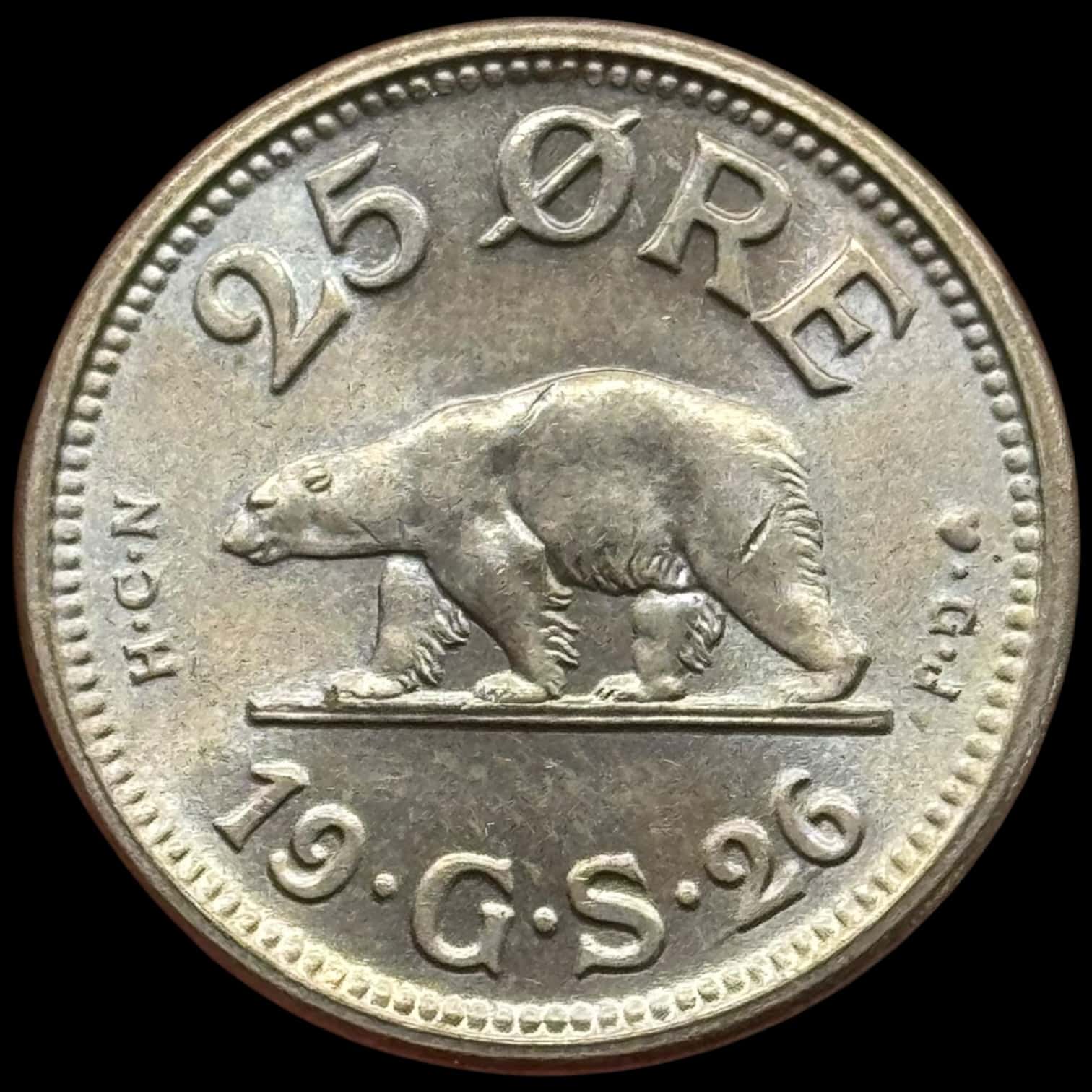 Grønland, 25 øre 1926, Sieg 1.3, Hede 3, Kva. 0-01