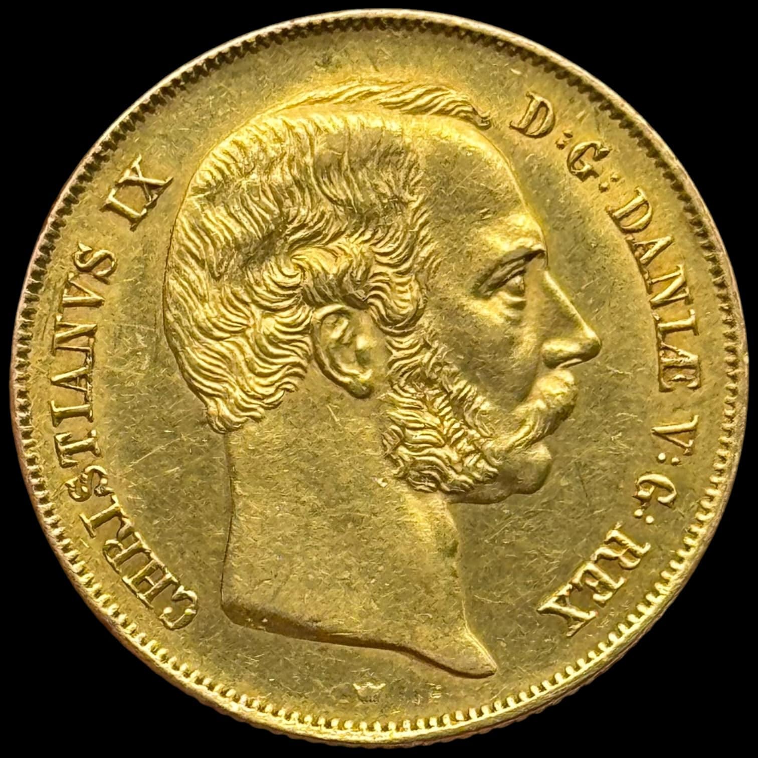 1869, 2 d'or 1869, Chr.IX, Sieg 7.2, Hede 1B, Kva. 01, smukt eksemplar af møntmester Svendsens sjældne type. - Image 2