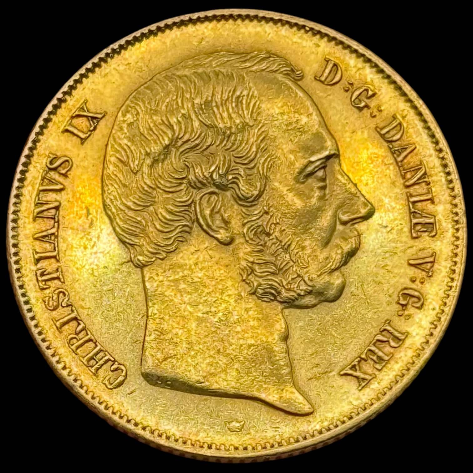 1869, 2 d'or 1869, Chr.IX, Sieg 7.2, Hede 1B, Kva. 01, smukt eksemplar af møntmester Svendsens sjældne type. - Image 4