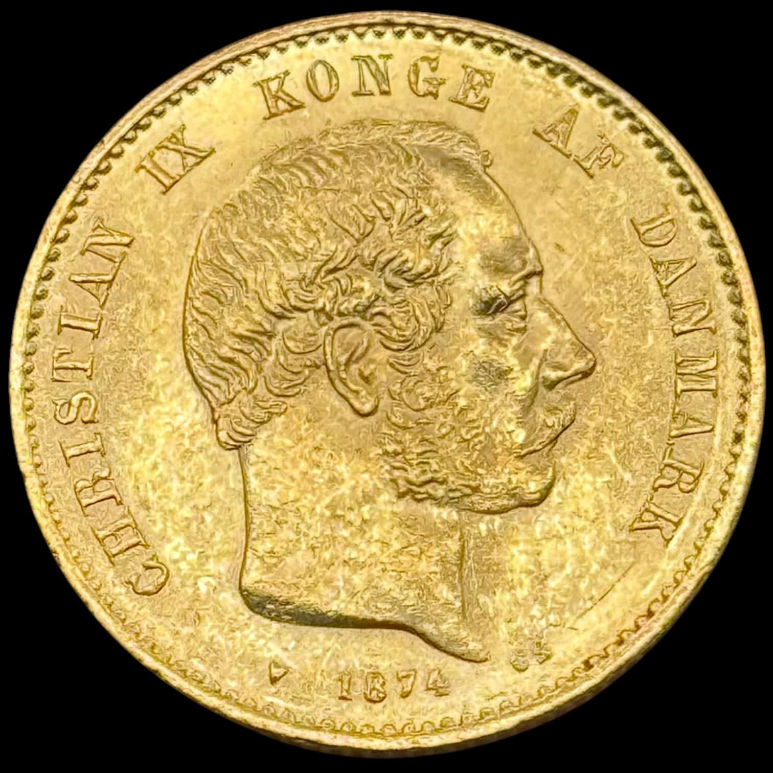 1874, 20 kroner, Chr.IX, Sieg 1.1, Hede 8A, Kva. 01, Smukt eksemplar af denne sjældne årgang. - Image 3