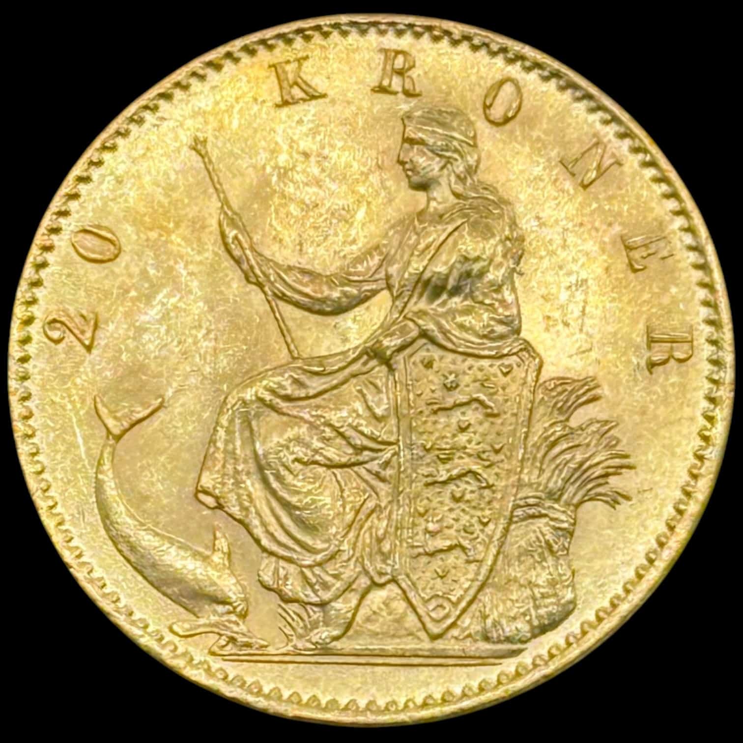 1874, 20 kroner, Chr.IX, Sieg 1.1, Hede 8A, Kva. 01, Smukt eksemplar af denne sjældne årgang. - Image 4