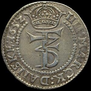 1652, 4 mark / krone, Fre.III, Sieg 44.2, Hede 87B, Kva. 1+ let renset