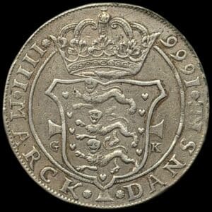 1666, 4 mark / krone, Fre.III, Sieg 59.1, Hede 113A, Aag. 105.1, Kva. 1-1+