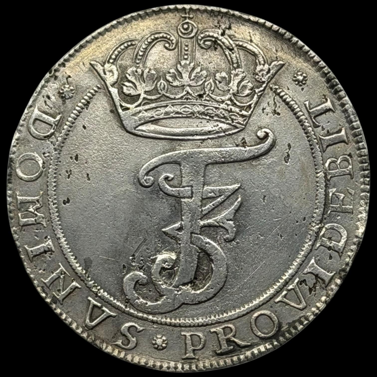 1666, 4 mark / krone, Fre.III, Sieg 59.1, Hede 113A, Aag. 103.1, Kva. 1+ "monteringspor på rand" ex. Visti Mørup BR 1525/5069 - Image 2
