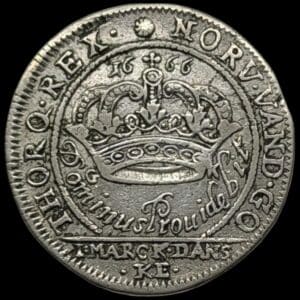 1666, 1 mark, Fre.III, Sieg 27, Hede 111, Kva. 1+-1