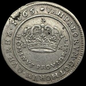 1665, 2 mark, Fre.III, Sieg 36.2, Hede 107A, Aag. 149.2, Kva. 1+-1 Blanketfejl, ex. BR 901/1118 2021