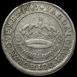 1667, 2 mark, Fre.III, Sieg 36.1, Hede 107A, Kva. 1+ ridser