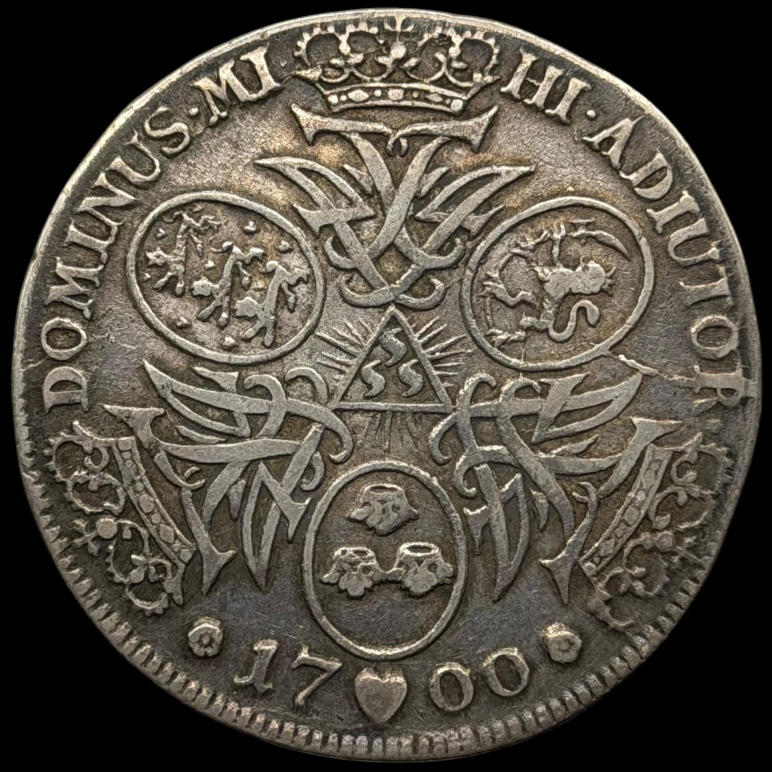 1700, krone, Fre.IV, Sieg 17, Hede 36, Kva. 1+