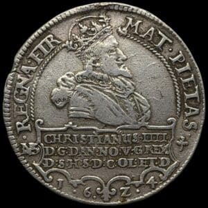 1624, 1 speciedaler, Chr.IV, Sieg 107.1, Hede 55A, Kva. 1+ svage monteringspor på rand