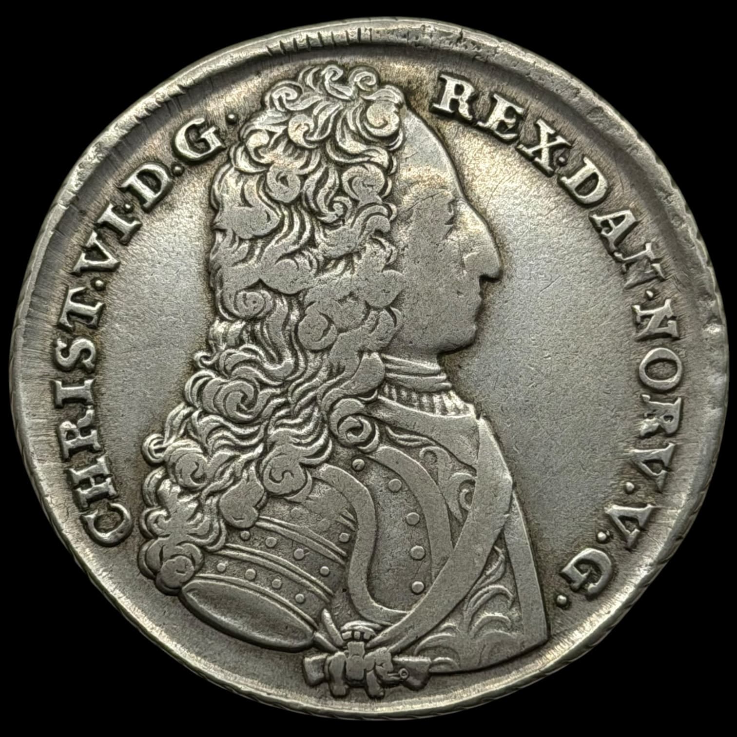 1731, 1 krone, Chr.VI, Sieg 5.2, Hede 4, Kva. 1+ - Image 2