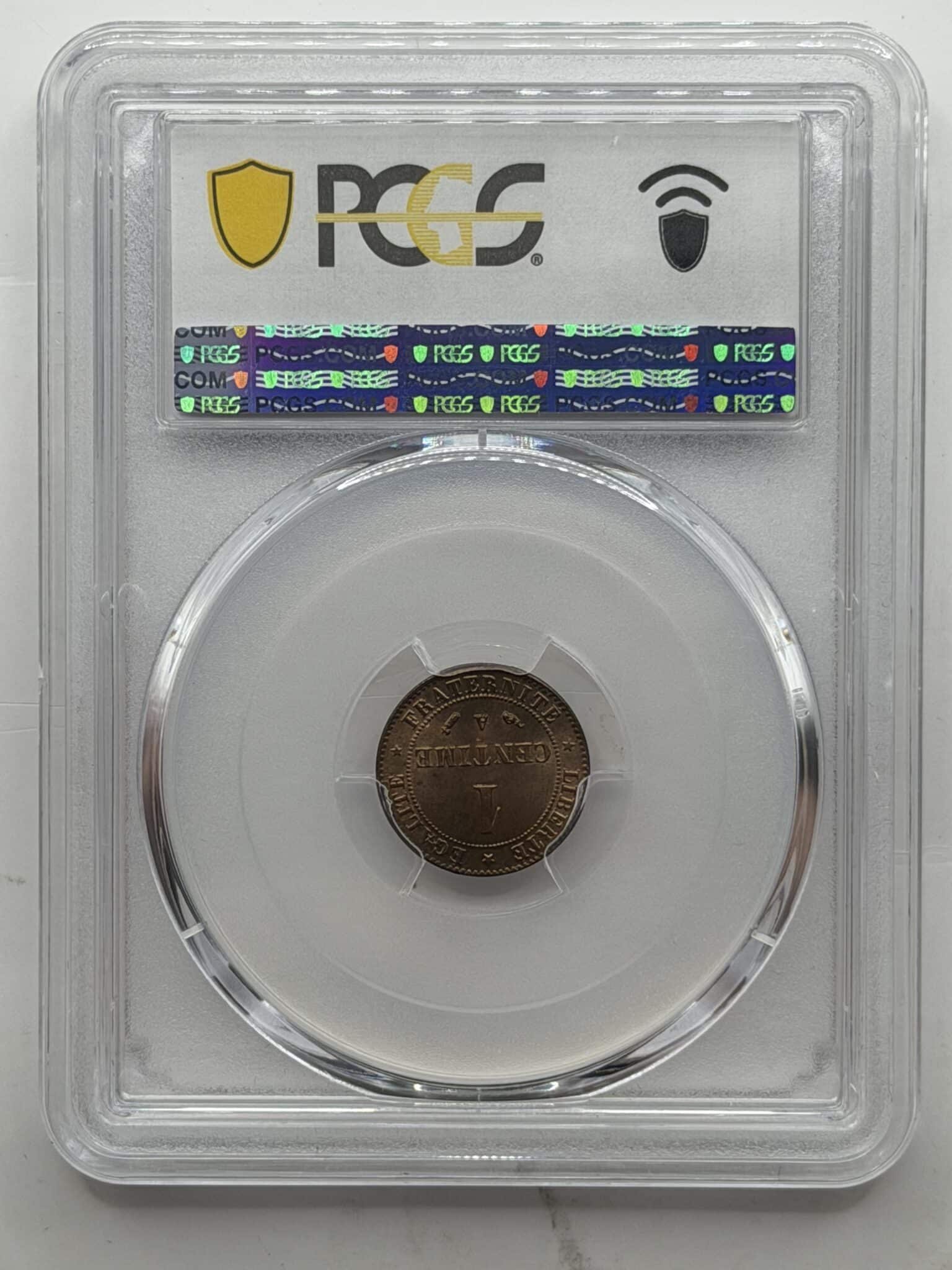 Frankrig, 1 Centime 1888 A, Gad 88, Fr. 104, KM 826, Kva. 0, Graderet MS 64 RB af PCGS - Image 2