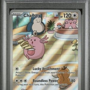 Pokemon TCG, 2024 Pokemon Scarlet and Violet Twilight Masquerade Illustration Rare Chansey #187, PSA 10