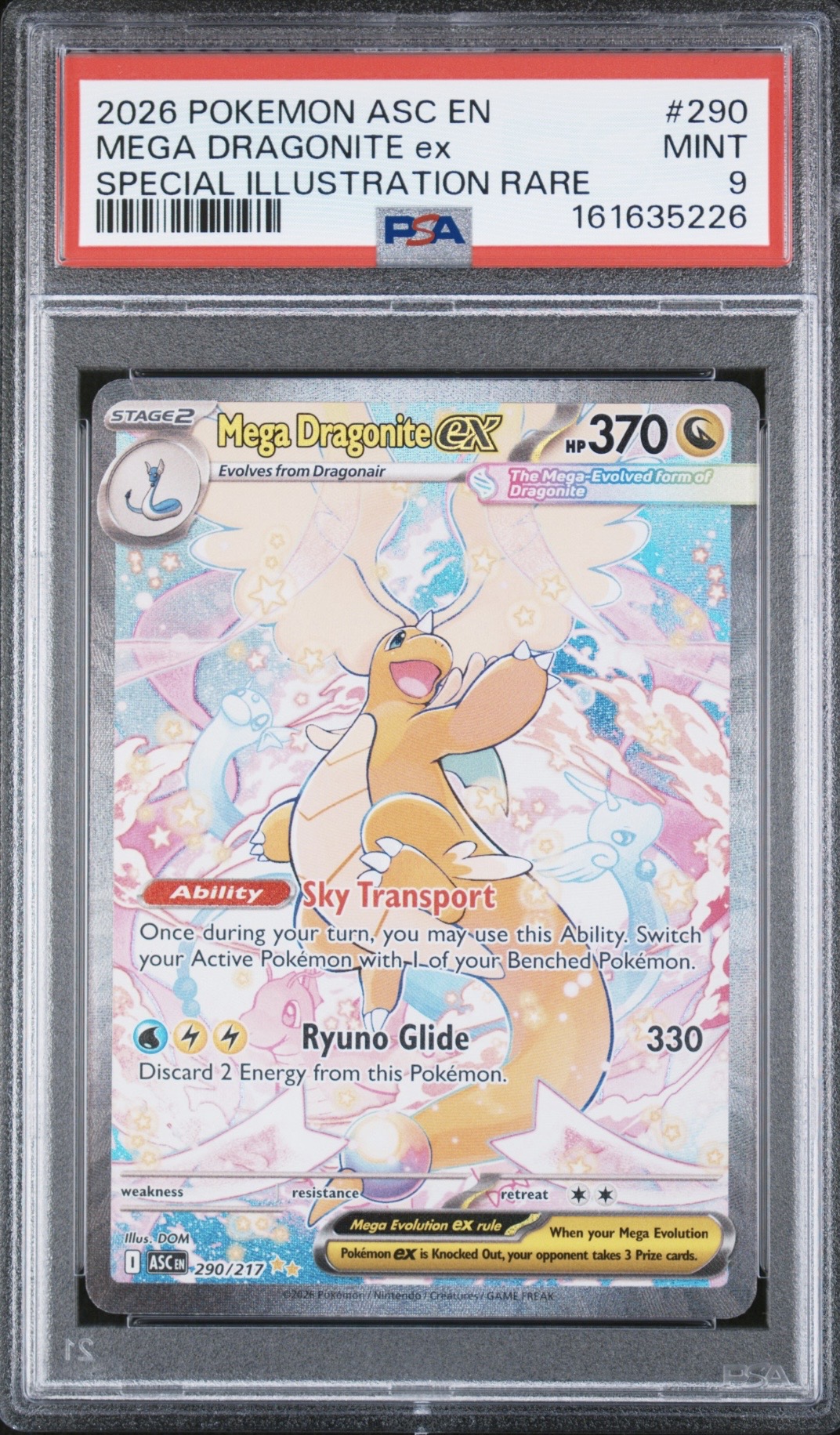 Pokemon TCG, 2026 Pokemon, Ascended Heroes, Special Illustration Rare, Mega Dragonite Ex #290, PSA 9