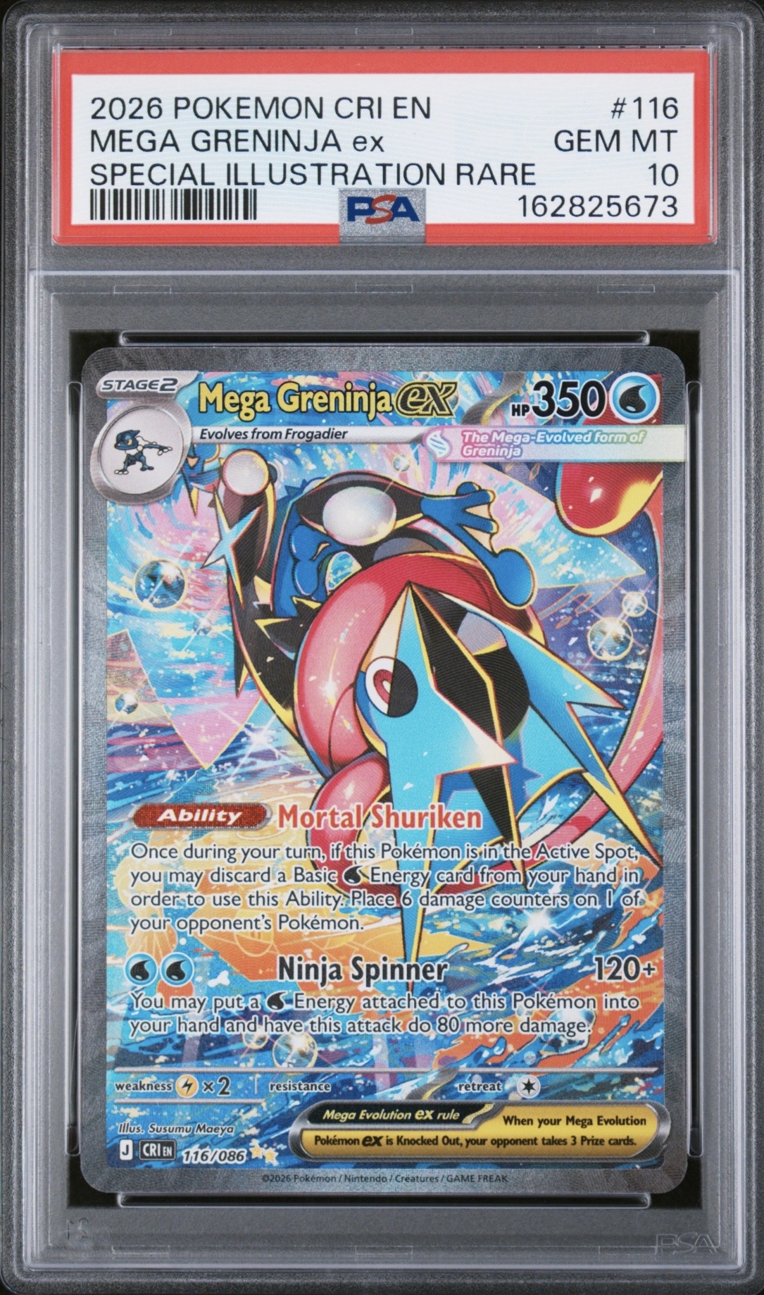 Pokemon TCG, 2026 Pokemon Chaos Rising Special Illustration Rare Mega Greninja Ex #116 PSA 10