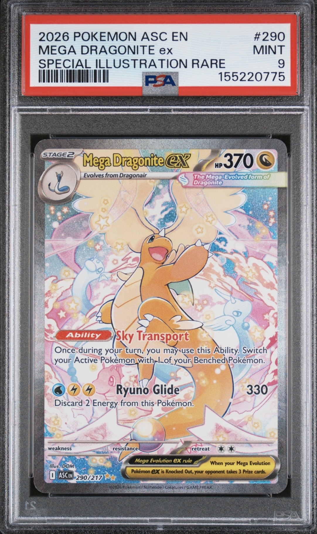 Pokemon TCG, 2026 Pokemon, Ascended Heroes, Special Illustration Rare, Mega Dragonite Ex #290, PSA 9