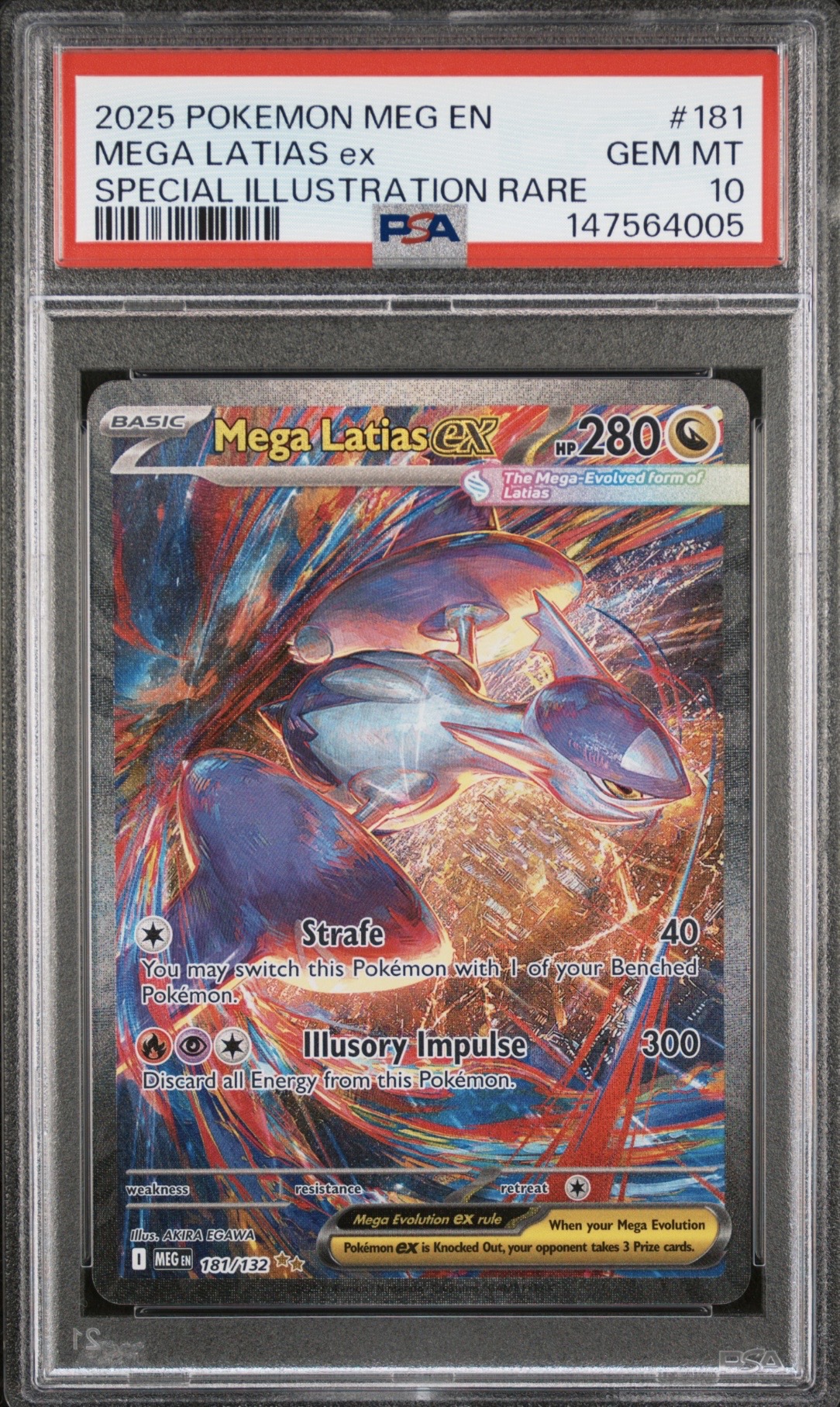 Pokemon TCG, 2025 Pokemon, Mega Evolution, Special Illustration Rare, Mega Latias Ex #181, PSA 10