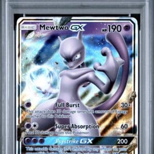 Pokemon TCG, 2017 Pokemon, Sun and Moon, Shining Legends, Mewtwo Gx #39, PSA 10, POP 1109