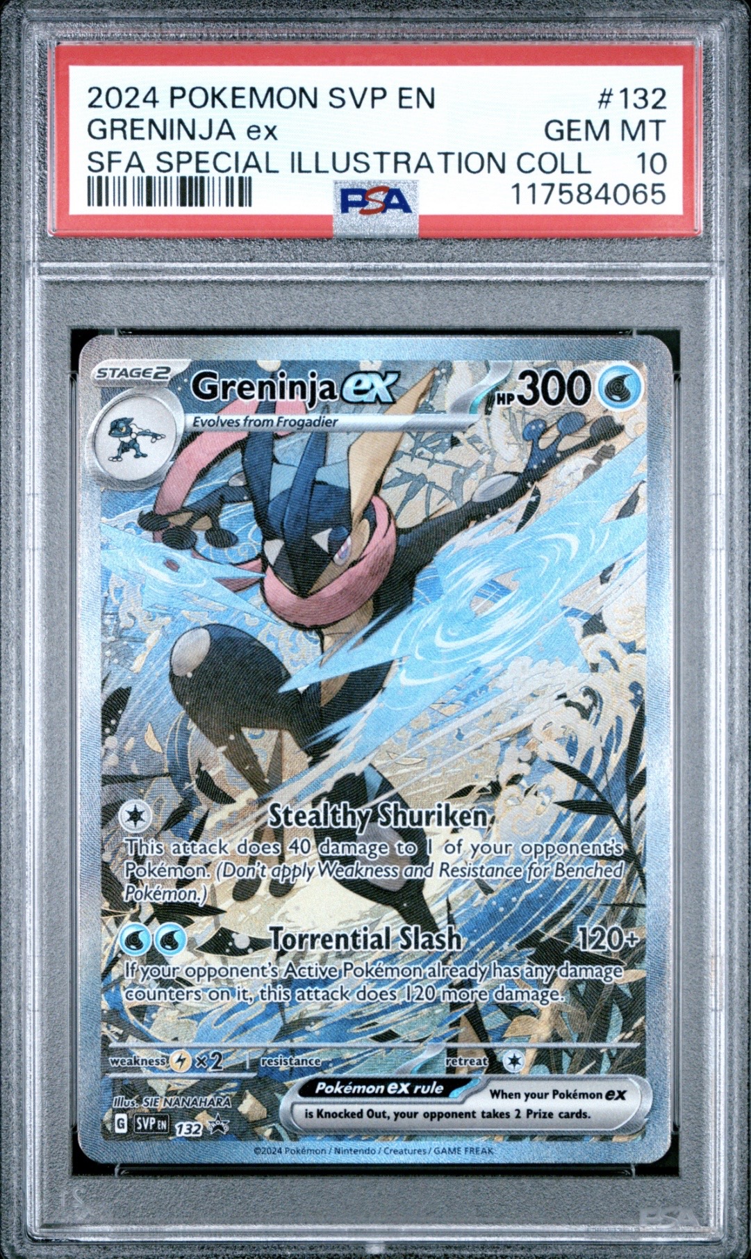 Pokemon TCG, 2024 Pokemon, Scarlet and Violet, Black Star Promo, Shrouded Fable, Special Illustration Collection, Greninja Ex #132, PSA 10