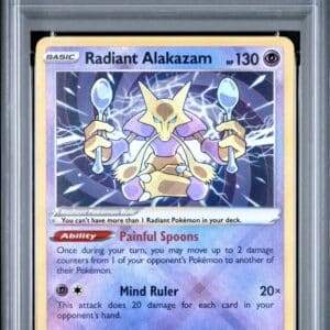 Pokemon TCG, 2022 Pokemon, Sword and Shield, Silver Tempest, Radiant Alakazam #59, PSA 10, POP 2.687
