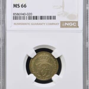 1939, 1/2 krone, Chr.X, Sieg 1.2, Hede 22B, Kva. M, Graderet MS 66 af NGC, "Single TOP POP"