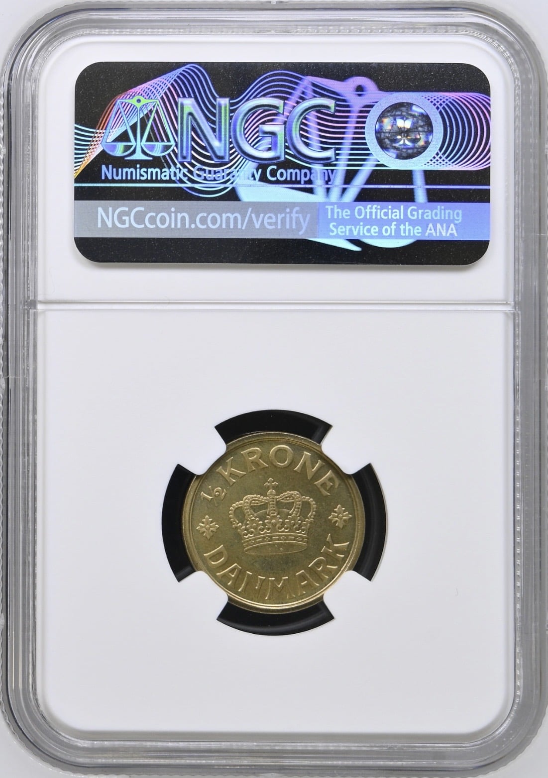 1939, 1/2 krone, Chr.X, Sieg 1.2, Hede 22B, Kva. M, Graderet MS 66 af NGC, "Single TOP POP" - Image 2