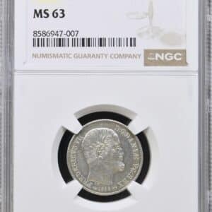 1858, 16 skilling, Fre.VII, Sieg 11, Hede 10B, Kva. 0 "Medaljeprægskarakter" Graderet MS 63 af NGC