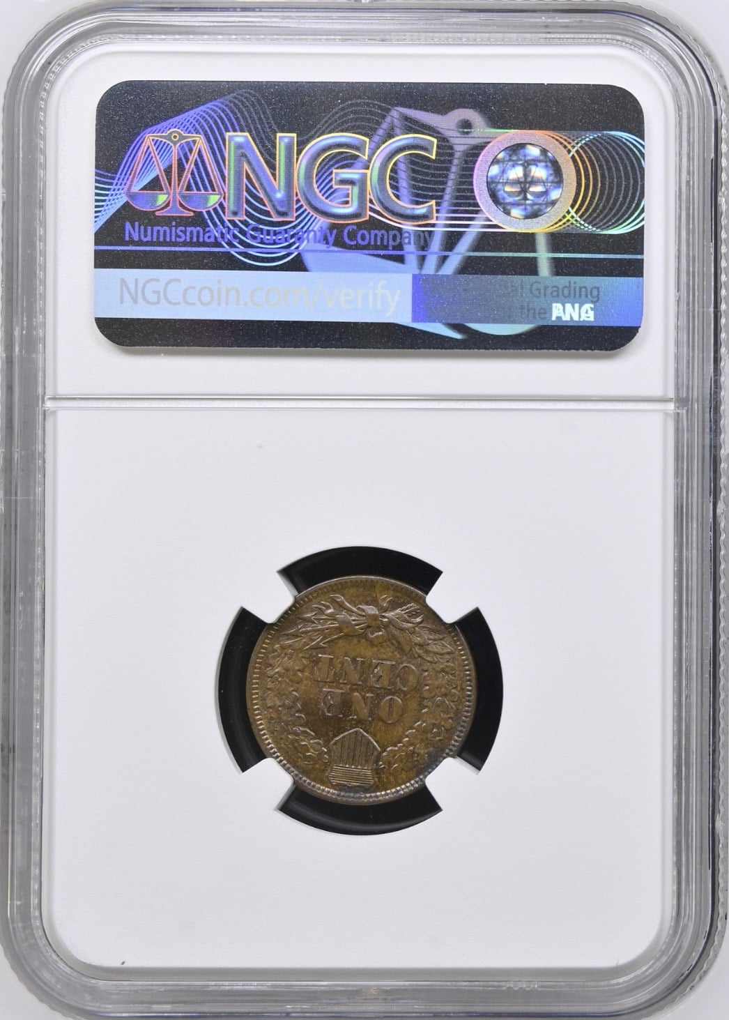 USA, 1 cent 1881 "Indien Head", KM 90a, Kva. 0, Graderet MS 63 BN af NGC - Image 2
