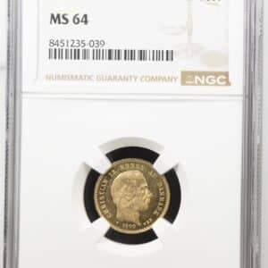 1900 HC, 10 kroner, Chr.IX, Sieg 1.2, Hede 9B, Kva. 0, Graderet MS 64 af NGC