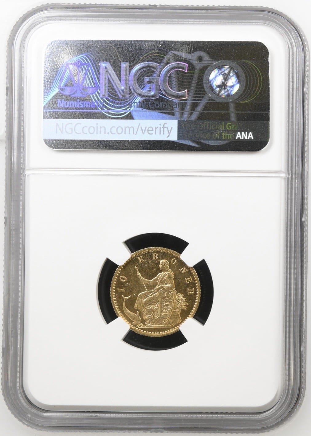 1900 HC, 10 kroner, Chr.IX, Sieg 1.2, Hede 9B, Kva. 0, Graderet MS 64 af NGC - Image 2