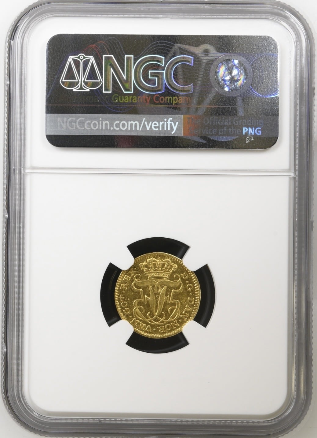 1748, Dukat, Fre.V, Sieg 36, Hede 15, Kva. 0-01, Graderet MS 62 af NGC - Image 2