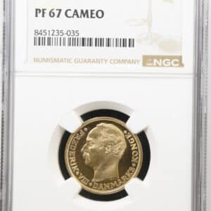 1910 VBP, 20 kroner, Fre.VIII, Sieg 2, Hede 1, Kva. Proof, Graderet PF 67 CAMEO af NGC.