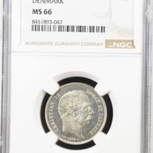 1898 HC, 1 krone, Chr.IX, Sieg 1.2, Hede 14B, Kva. Proof, Graderet MS66 af NGC