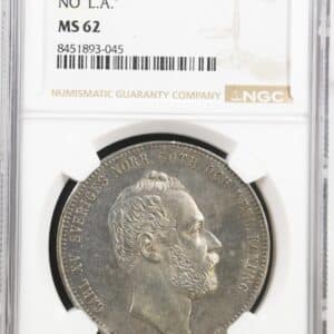 Sverige, 4 Riksdaler riksmynt 1862, KM 711, Dav 356, Delzanno 2, Kva. 0-01, Graderet MS 62 af NGC