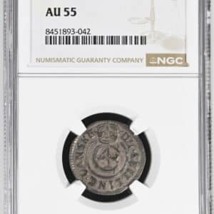 1645, 4 skilling "Hebræer", Chr.IV, Sieg 47.2, Hede 150, Kva. 01, Graderet AU 55 af NGC, Ex. BR 1949/5055