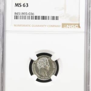1842 VS, 4 rigsbankskilling, Chr.VIII, Sieg 8.2, Hede 8B, KVa. 0-M "Medaljeprægskarakter" Graderet MS 63 af NGC