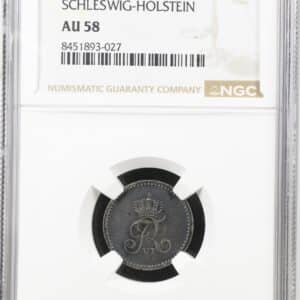 1818 CB, 8 rigsbankskilling, Fre.VI, Sieg 22.2, Hede 31B, Kva 0-01, Graderet AU 58 af NGC, ex. Zinck