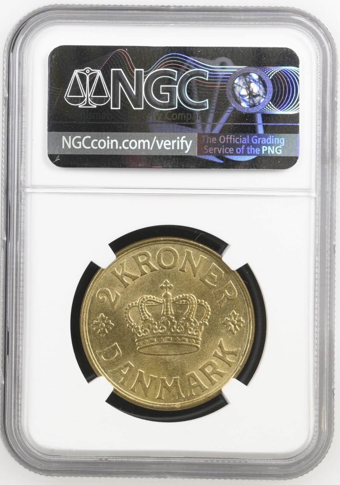 1925 HCN, 2 kroner, Chr.X, Sieg 3.1, Hede 20A, Kva. 0, Graderet MS 66 af NGC. - Image 2