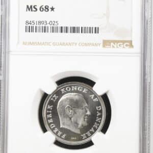 1968 C S, 1 krone, Fre.IX, Sieg 6.1, Hede 7A, Kva. M, Graderet MS 68* "Single TOP POP" Fantastisk eksemplar.