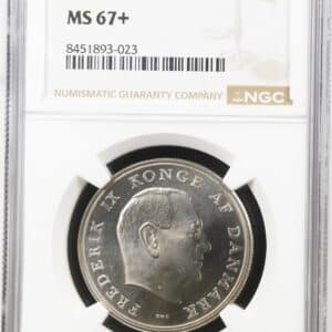 1964 C S, 5 kroner, Fre.IX, Sieg 1.1, Hede 4A, Kva. M, Graderet MS 67+ af NGC "Single TOP POP"