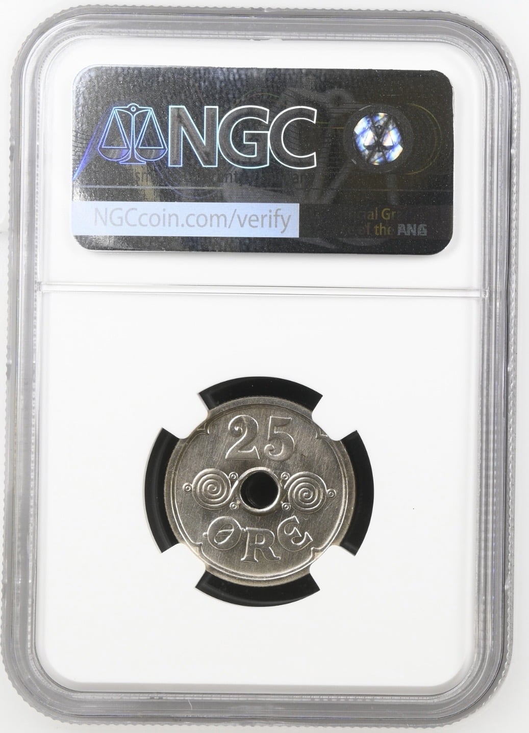 1947, 25 øre, Chr.X, Sieg 4.2, Hede 24B, Kva. M, Graderet MS 66 af NGC. - Image 2