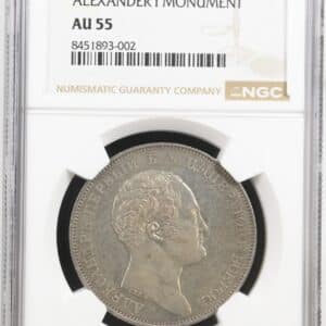 Rusland, Rouble 1834, Alexander I Monument Commemorative Rouble, Nicolas I, KM/C 69, Bitkin 894, Dav. 285, Kva. 01, Graderet AU 55 af NGC