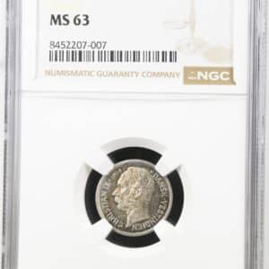 Dansk Vestindien, 10 cent 1905, Chr.IX, Sieg 28, Hede 33, KM 78, Kva. 0-M "Prooflike/Medaljepræg" Graderet MS 63 af NGC