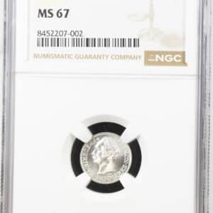 1911, 10 øre, Fre.VIII, Sieg 10.1, Hede 5, Kva. M, Graderet MS 67 af NGC