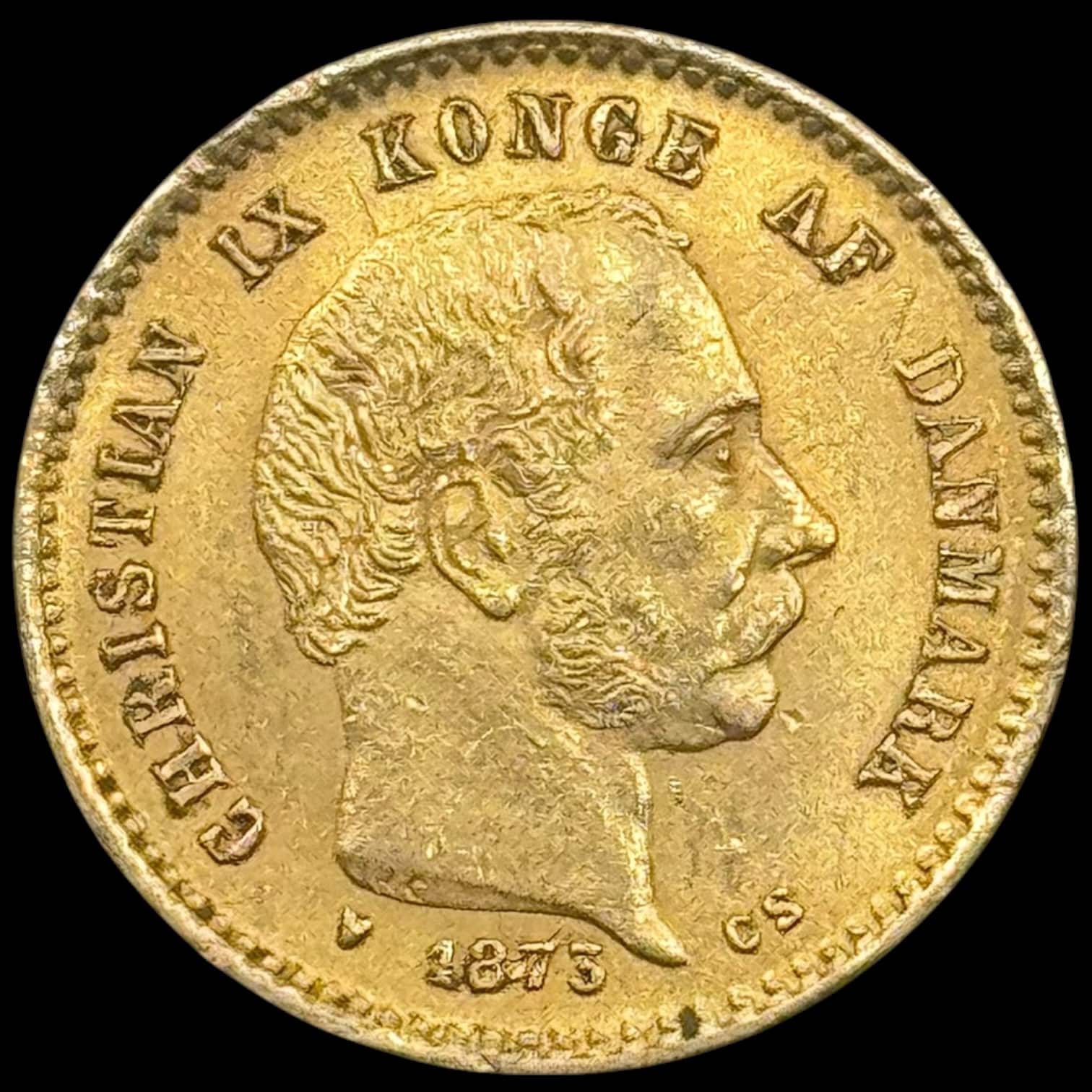 1873, 10 kroner, Chr.IX, Sieg 1.1, Hede 9A, 4,48 gram, 0.900 AU, Kva. 1+