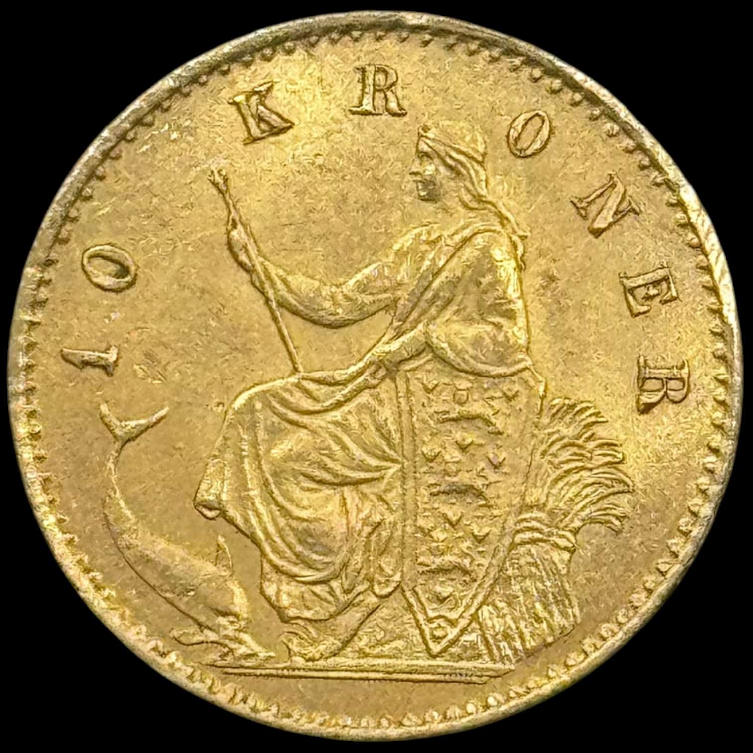 1873, 10 kroner, Chr.IX, Sieg 1.1, Hede 9A, 4,48 gram, 0.900 AU, Kva. 1+ - Image 2