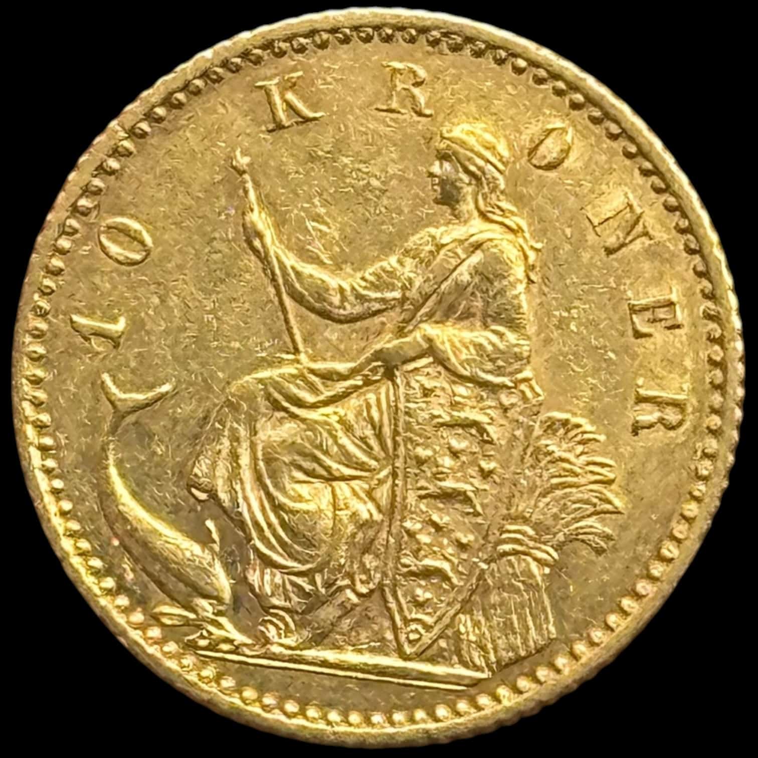 1898, 10 kroner, Chr.IX, Sieg 1.2, Hede 9B, 4,48 gram, 0.900 AU, Kva. 1+-01 - Image 2